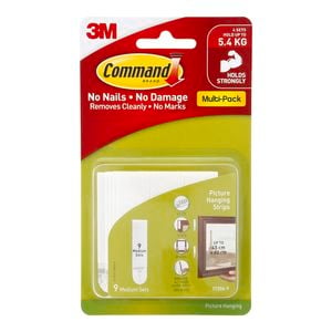Command Medium White Adhesive Picture Hanging Strips - 9 Pack