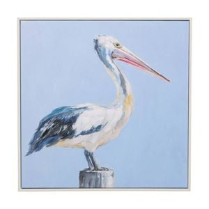 Lvd Hand-finished Wood Framed Canvas Pelican Print Home Decor 60x60cm