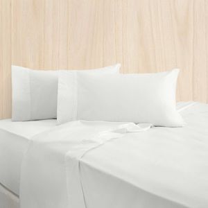 Bas Phillips Bamboo Cotton 400TC Bed Sheet Set w/Pillowcase King White