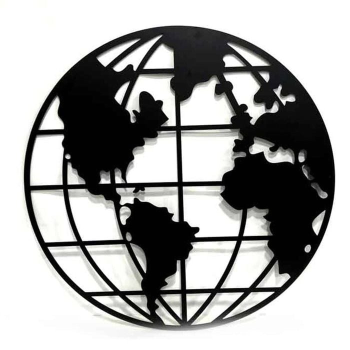Wall Decor Globe Black 50cm Diameter