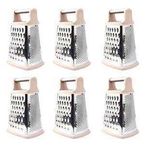 6PK Porto Zest Stainless Steel/Plastic 21cm 4 Sided Grater Kitchen Utensil