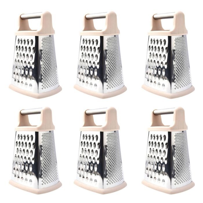 6PK Porto Zest Stainless Steel/Plastic 21cm 4 Sided Grater Kitchen Utensil