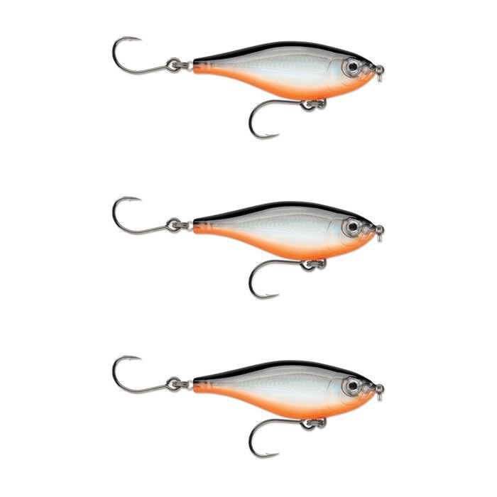 3x Rapala 8cm X Rap Twitchin' Mullet Slow Sink Glidebait Fish Lures - Red Belly