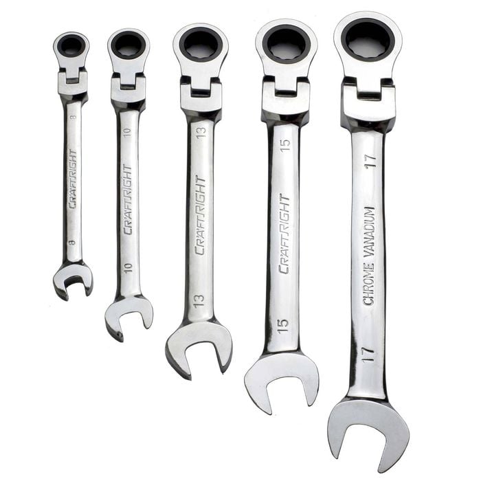 Craftright 5 Piece Flexible Ratchet Spanner Set