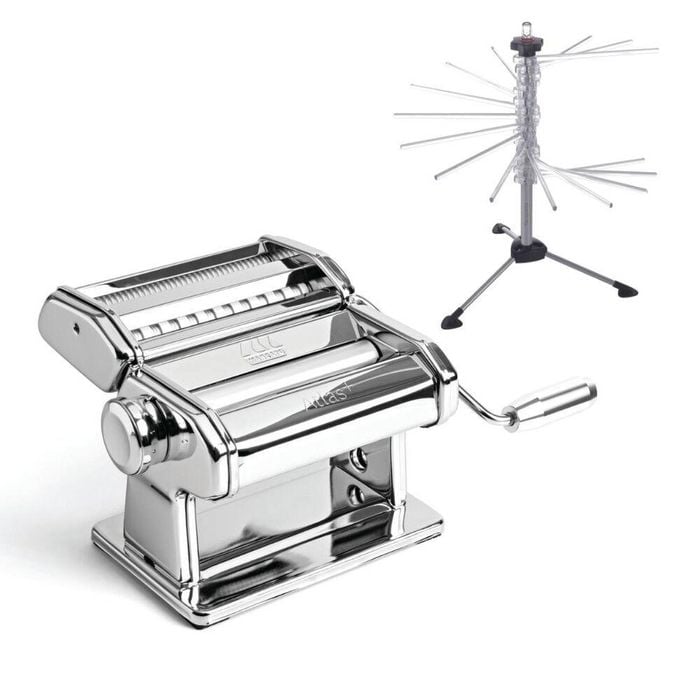 Marcato Atlas Plus 150mm Adjustable Pasta Machine + Drying Rack