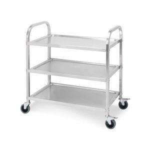 SOGA 3 Tier 85x45x90cm Stainless Steel Food Cart Medium