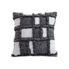 SOGA 50cm Bohemian Gray Fringe Checkerboard Textured Throw Pillow