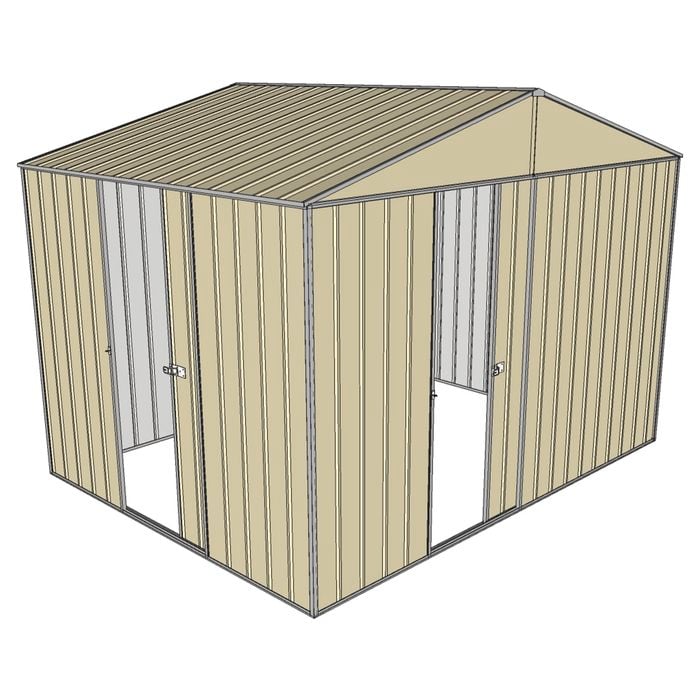 Build-a-Shed 3.0 x 2.3 x 2.3m Gable Single Sliding Side Door Shed - Cream