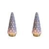 2x LVD Glass/Metal Lantern LED Pine Tree 24cm Christmas Home Decor Bubblegum