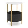 Costway 2-tier Round Sofa Side End Table Metal Frame Nightstand White