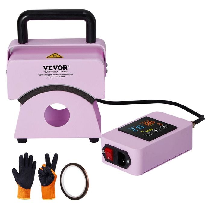 VEVOR Mini Hat Heat Press Machine Purple Caps with Integrated Control Panel for Home