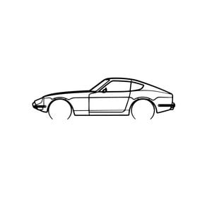 Ignite Laser Datsun 240Z Silhouette Metal Wall Art Coated Black 15.7inch/40cm