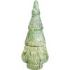 LVD LED Glass Xmas Tree Laurel Ornament Tabletop Home Decor Green Large