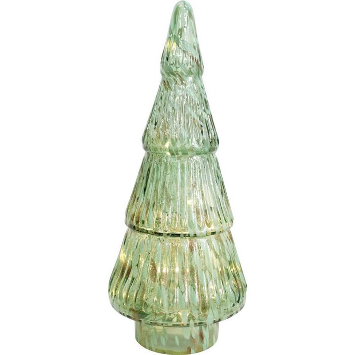 LVD LED Glass Xmas Tree Laurel Ornament Tabletop Home Decor Green Large