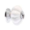Lane 43mm White Ceramic Flower Knob - 6 Pack