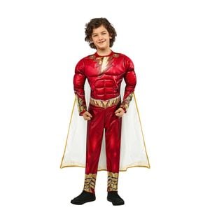 Dc Comics Size 5-6y Shazam 2 Deluxe Jumpsuit Costume Kids Dress Up Party Red