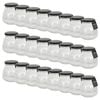 24PK Glass & Co Cleo Taper Ribbed Black Metal Lid Storage Jar 460ml Clear