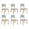 Levede 6Pcs Solid Wood Fabric Seat dining Chair - Natural