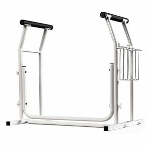 Toilet Surround Support Rails with Basket - Mobility Aid for Elderly & Disabled - Safety Frame with Handrails