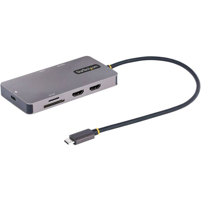 Startech.com Usb C Multiport Adapter, Dual Hdmi, 4k 60hz, 2x 5gbps Usb-a Hub, 100w Power Delivery