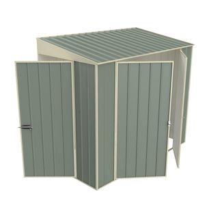 Build-a-Shed 1.2 x 2.3 x 2.0m Skillion Double Hinged Side Door Shed - Green