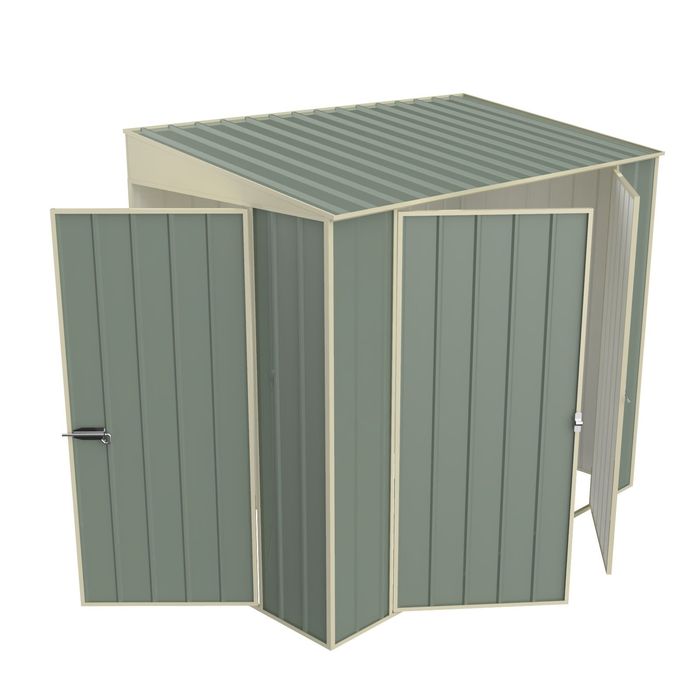 Build-a-Shed 1.2 x 2.3 x 2.0m Skillion Double Hinged Side Door Shed - Green
