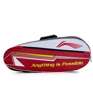 Li-Ning PaceCraft 6-in-1 Double Zipper Badminton Duffle Kit Bag | Easy Carry Handle | Material: Polyester | Size: L (Black)