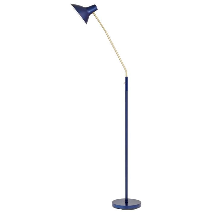 Telbix Farbon Contemporary Standing Floor Lamp Light Metal Blue Brass Matt