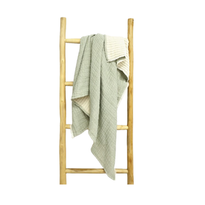 Manly Kantha Sage Ribbed Throw Blanket