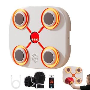 Catzon Boxing Training Machine with Music and Light for Home Gym-White