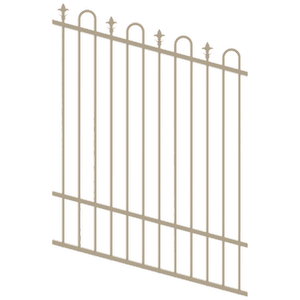 ProtectorAl 350 - 1200 x 1500mm Paperbark Raked Up to 15º Loop And Spear Top Pool Fence Panel