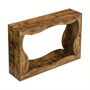 Maxhomm 120cm Scalloped Console Table, Modern Wavy Edge Entryway Table, 2-tier Farmhouse Sofa Table