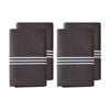 2x 2pc Grosvenor House Hotel Embroidered Standard Pillowcase Charcoal & White
