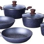 5pcs Cookware Set Frypan Casserole Saucepan Pot Nonstick Fry Pan Cookware