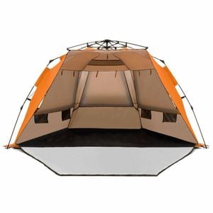 Costway 4-Person Pop-up Camping Tent Outdoor Traveling Orange