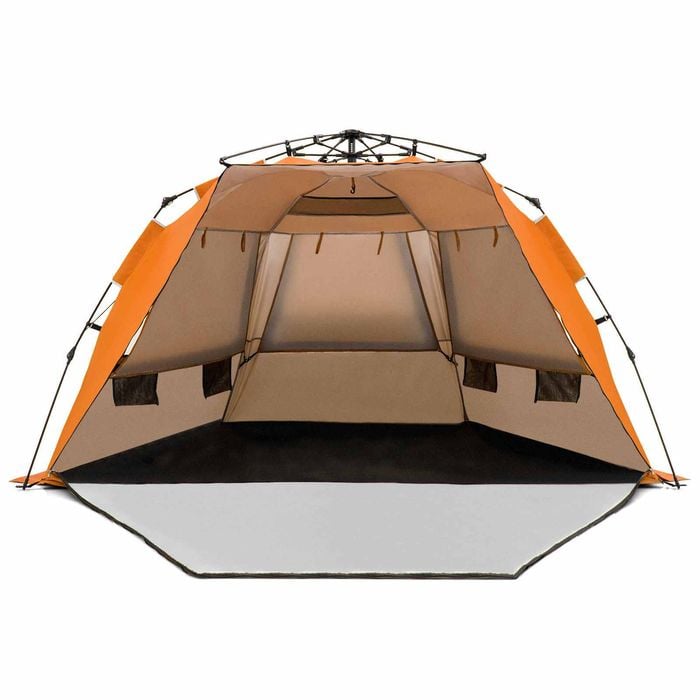 Costway 4-Person Pop-up Camping Tent Outdoor Traveling Orange