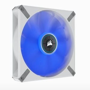 Corsair ML ELITE Series, ML140 LED ELITE WHITE, 140mm Magnetic Levitation Blue LED Fan with AirGuide, Single Pack(LS)