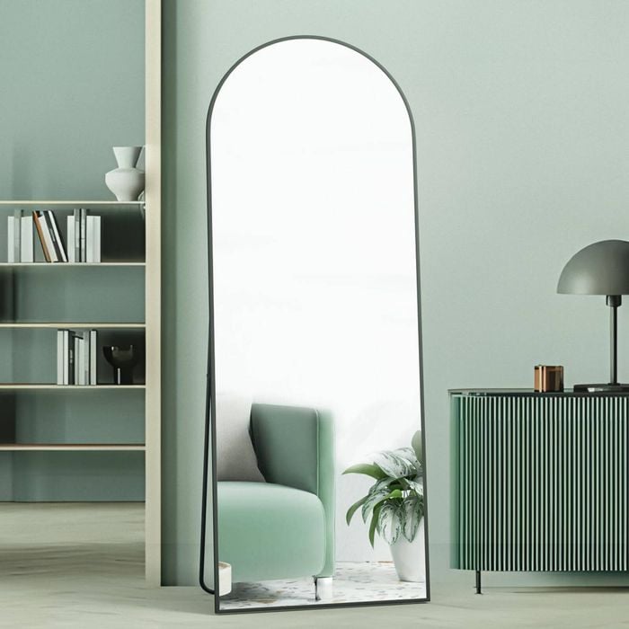 OAKORY 162x53cm Arched Full Length Mirror Full Body Black