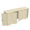 Build-a-Shed 0.8 x 5.2 x 2.0m Cream Tunnel Shed Tunnel Hinged Door Plus Double Hinged Side Doors