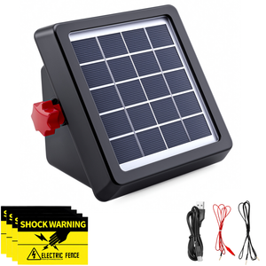 Advwin Electric Fence Energiser 3km/0.13J Solar Powered Energizer Set Waterproof