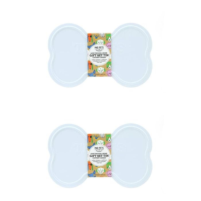 2PK Mad Pets Dog Grooming Gift Set Bone Tin 100ml Oatmeal & Chamomile