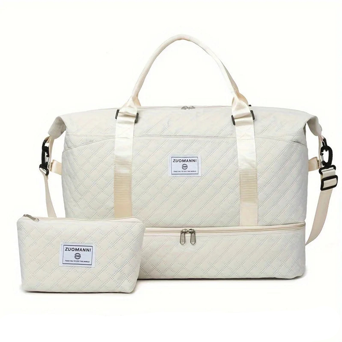 2 Piece Travel Duffel Bag Set White