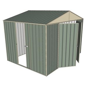 Build-a-Shed 3.0 x 2.3 x 2.3m Double Hinge and Single Sliding Door Shed - Green