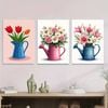 3pcs Colourful Floral Bouquets in Watering Print 100% Australian Made 3 x 40x60cm (Metal Print)