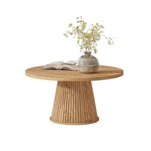 Cosmoliving Round Coffee Table Fluted Tea Table End Table
