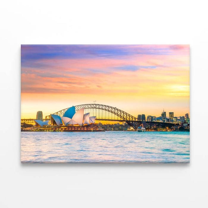 Sydney Downtown Skyline Twilight View  Print 100% Australian Made 90 x 60cm  (Stretched)