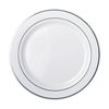 12x 6pc Partyware Heavy Duty Lunch Plates Set W/ Silver Lining 190mm White