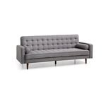 Sofa Bed 3 Seater Button Tufted Lounge Set for Living Room Couch in Fabric Grey Colour