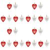 12PK LVD Ceramic Heart Christmas Folk Lace Home Hanging Display Decor 8x9cm Red
