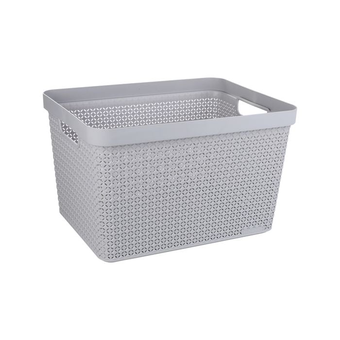 Ezy Storage 27L Grey Mode Open Basket